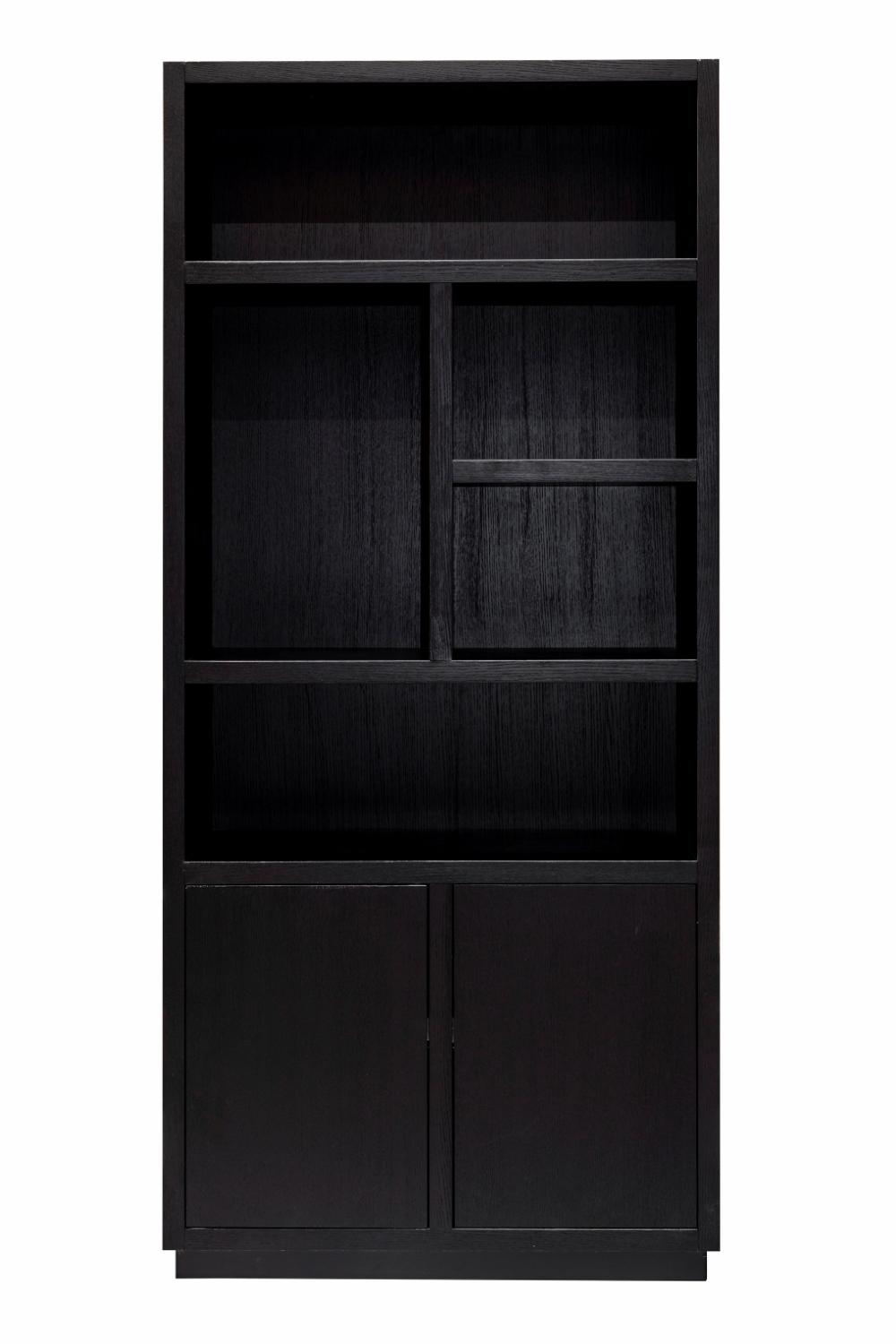 Bookcases | Black Wooden 2-Door Bookcase Bookcases Bookcases