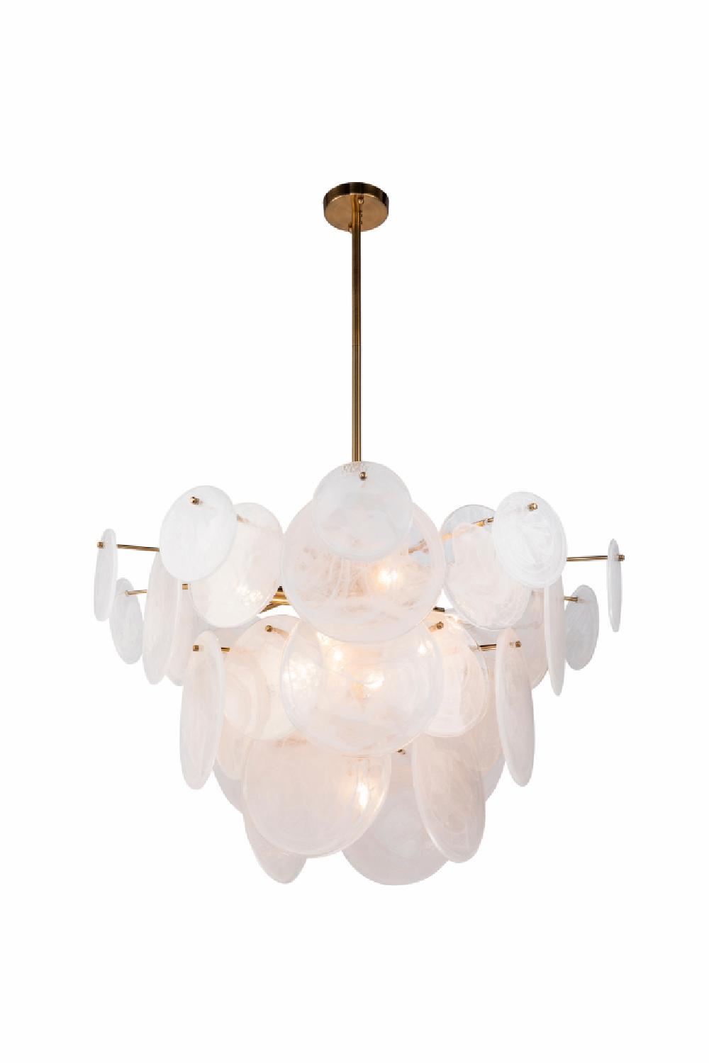 Chandeliers | White Glass Discs Chandelier Chandeliers Chandeliers