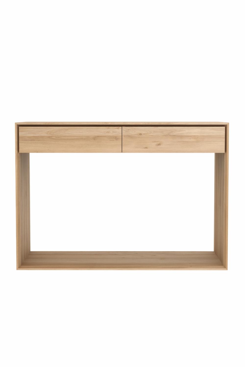 Console Tables | Oak 2-Drawer Console Table Console Tables Console Tables