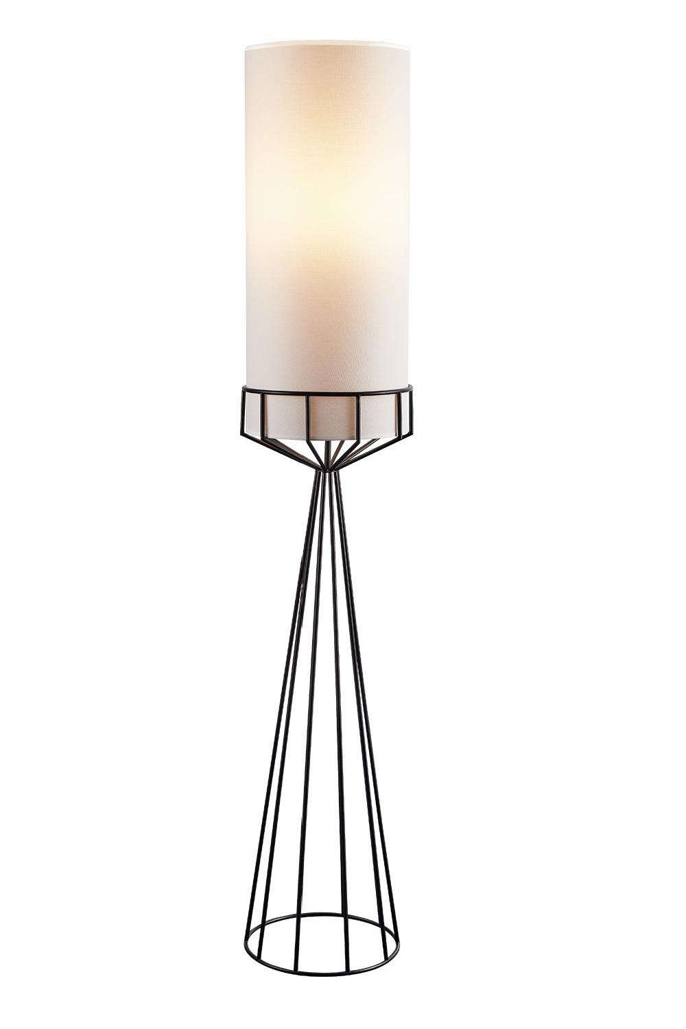 Floor Lamps | White Linen Tubular Floor Lamp Floor Lamps Floor Lamps