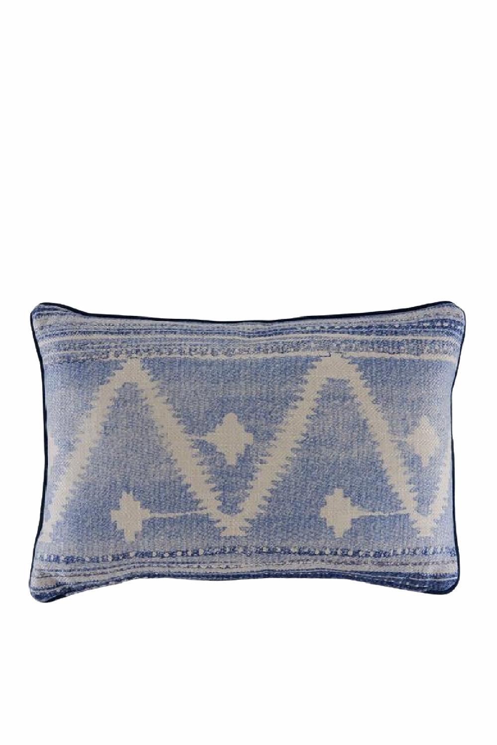 Pillows & Throws | Zigzag Cushion With Velvet Piping Home Decor Pillows & Throws