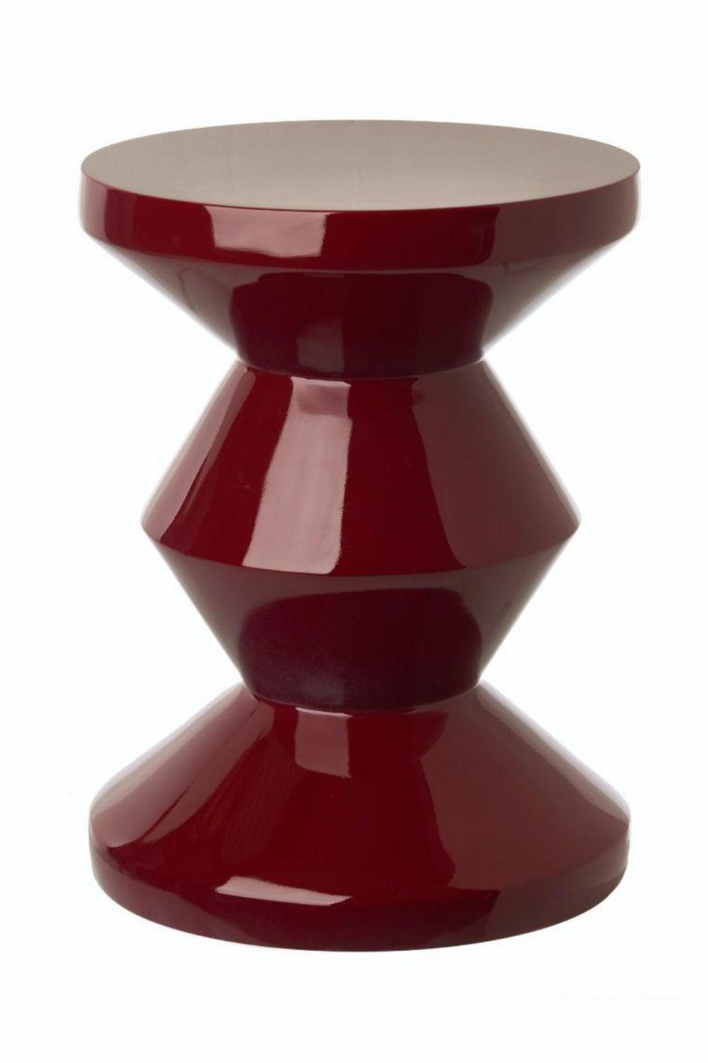 Poufs & Stools | Burgundy Lacquered Accent Stool Poufs & Stools Poufs & Stools