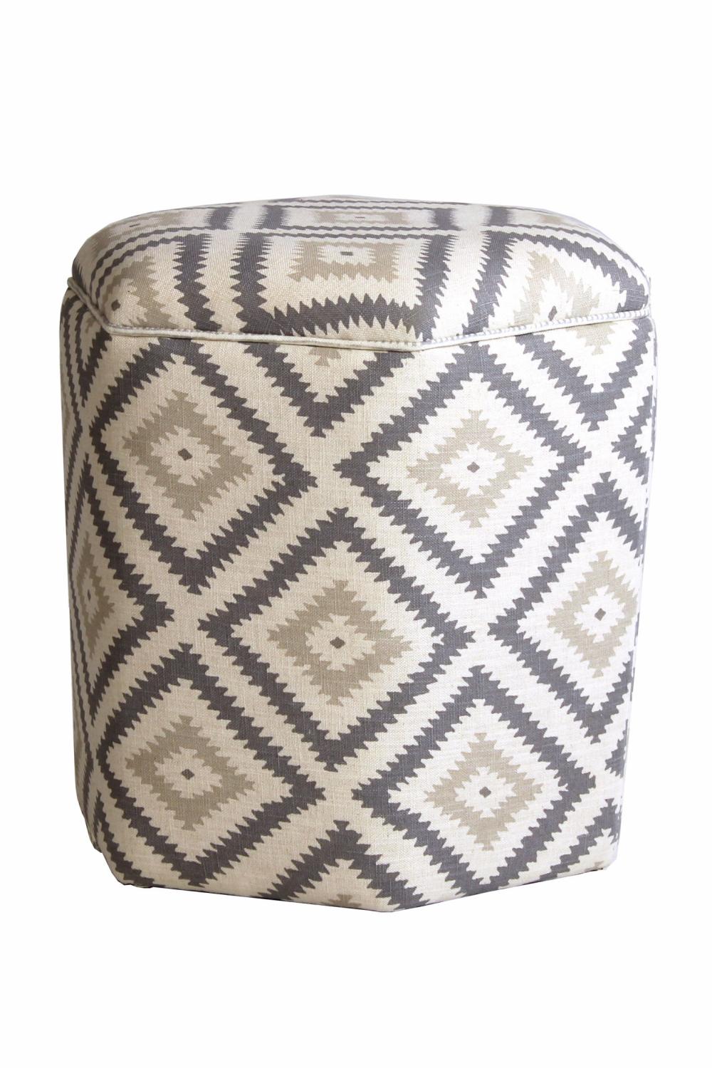 Poufs & Stools | Hexagonal Upholstered Ottoman Poufs & Stools Poufs & Stools