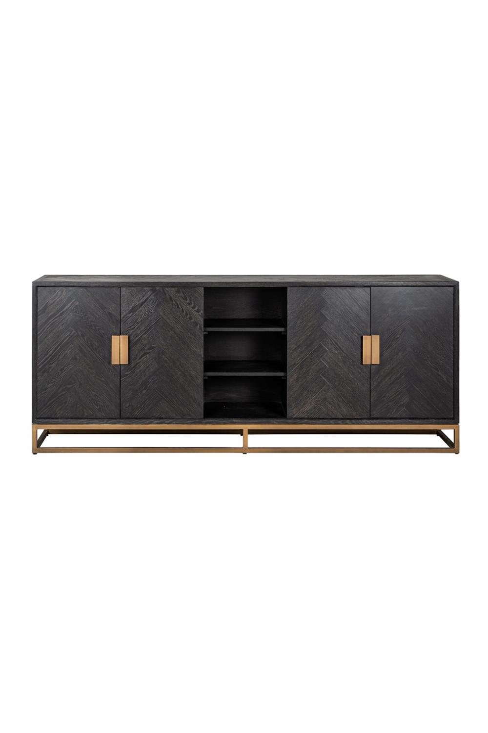 Sideboards | Brass Accent Oak Sideboard Sideboards Sideboards