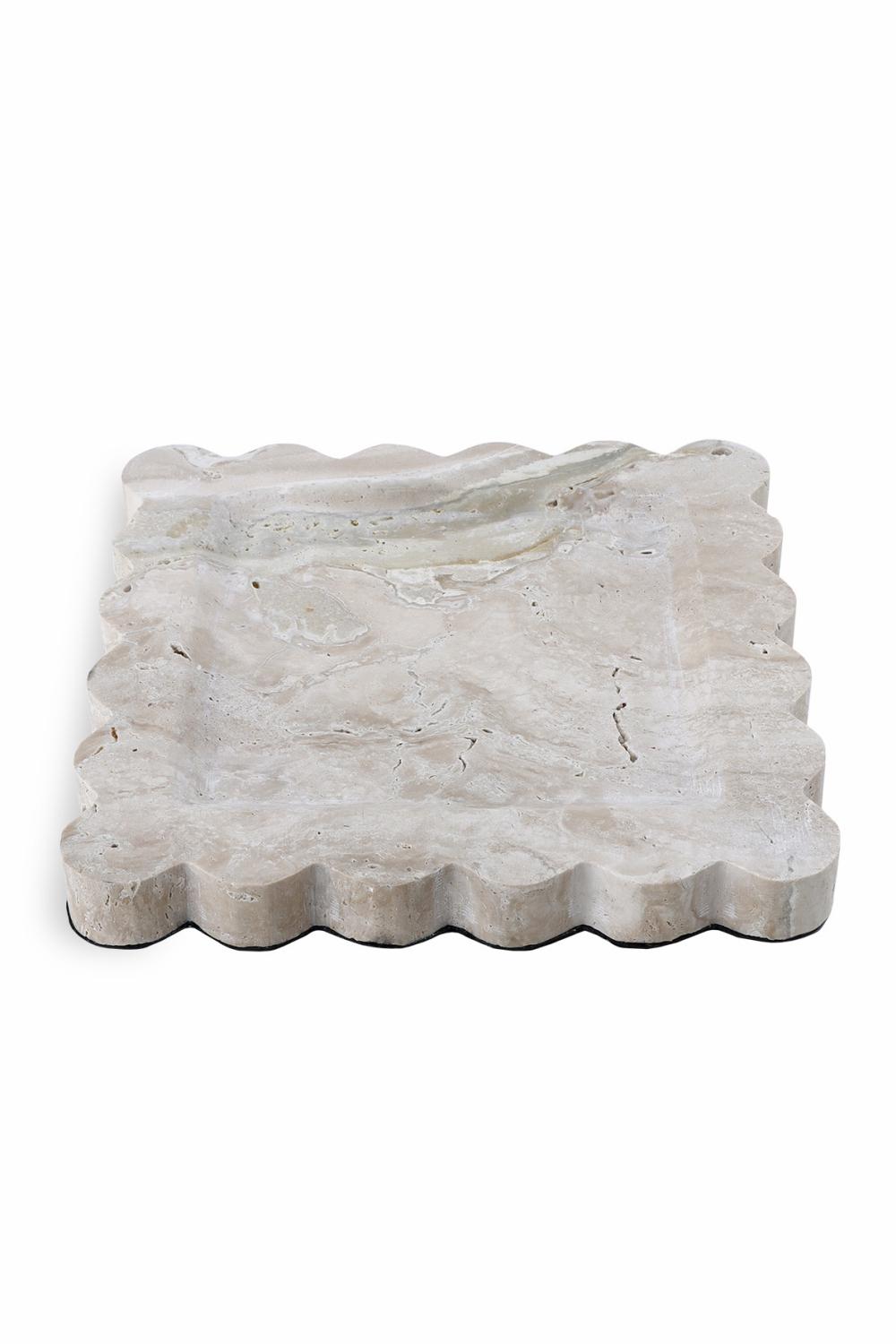 Trays & Bowls | Beige Scalloped Tray Home Decor Trays & Bowls