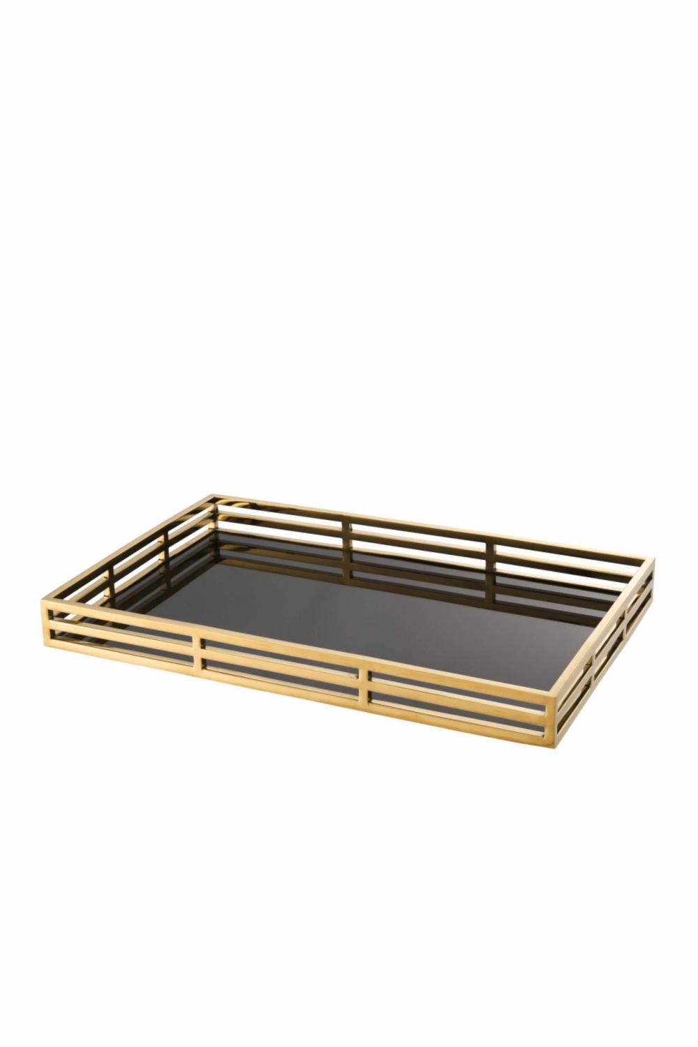 Trays & Bowls | Black And Gold Serving Tray Home Decor Trays & Bowls