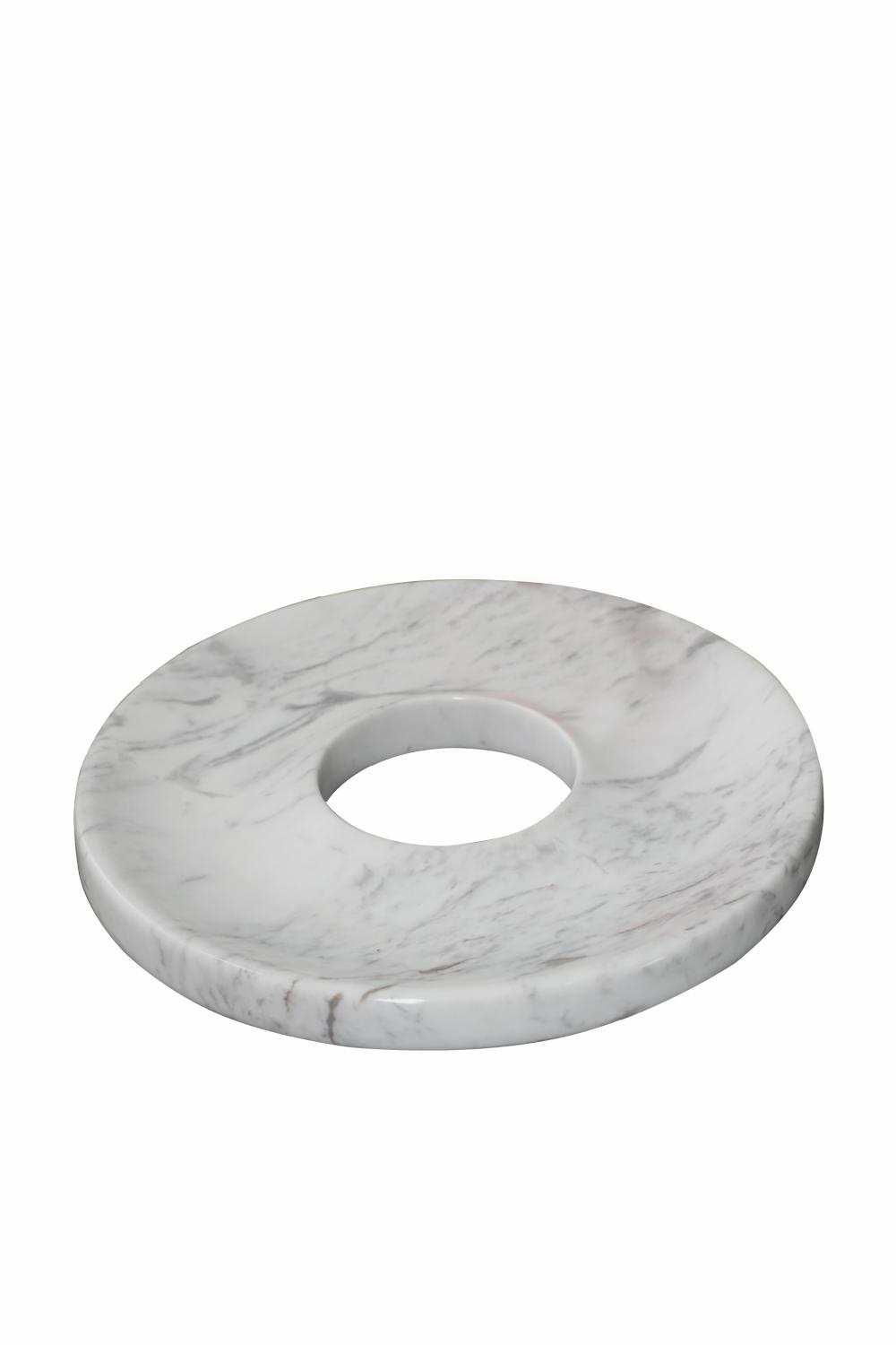 Trays & Bowls | Round White Marble Tray Home Decor Trays & Bowls