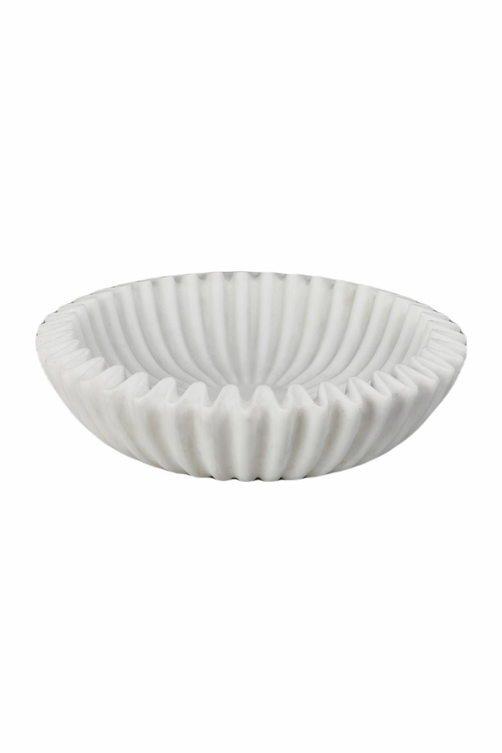 Trays & Bowls | White Round Ruffled Bowl Home Decor Trays & Bowls