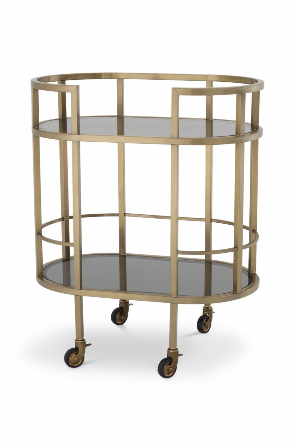 Trolleys | Brushed Brass Bar Cart Storage Trolleys