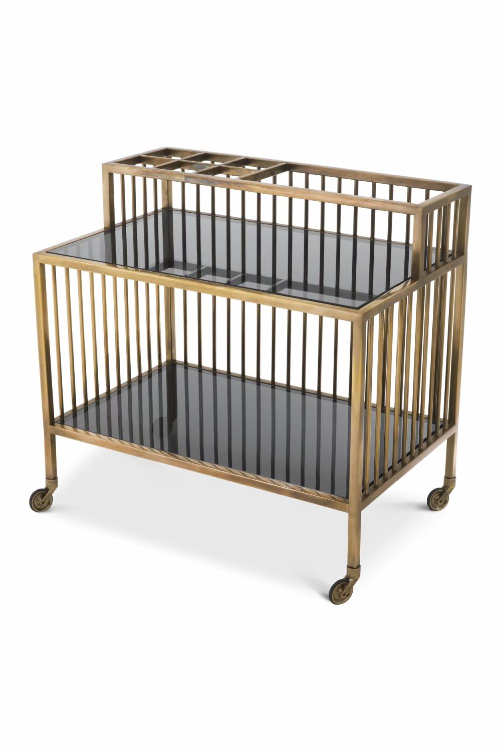 Trolleys | Contemporary Brass Trolley Storage Trolleys