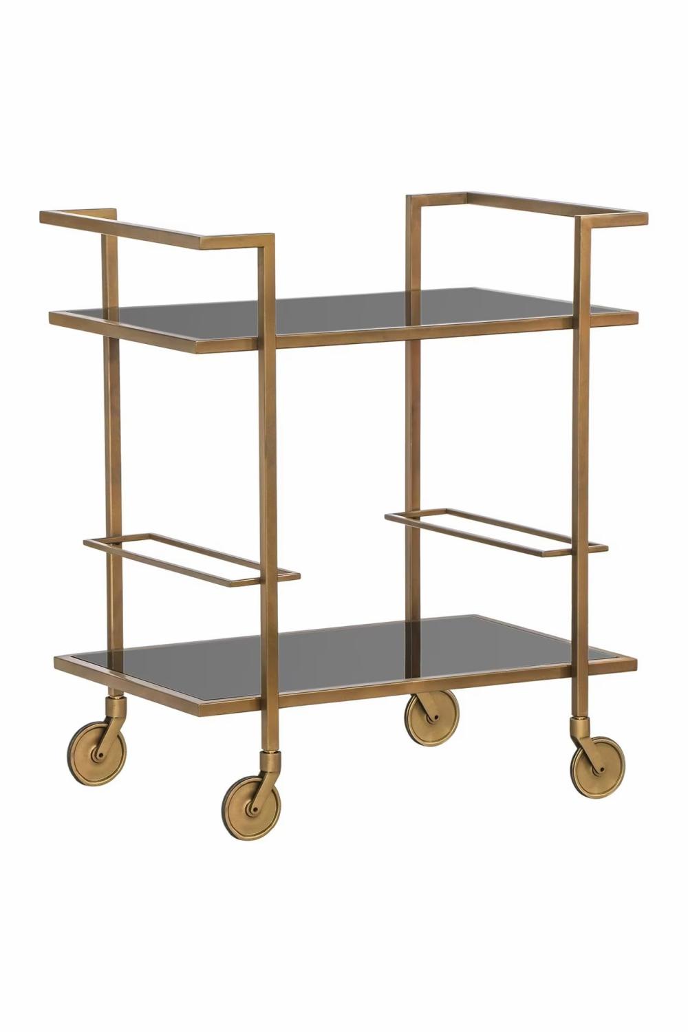 Trolleys | Gold Metal Bar Trolley Storage Trolleys