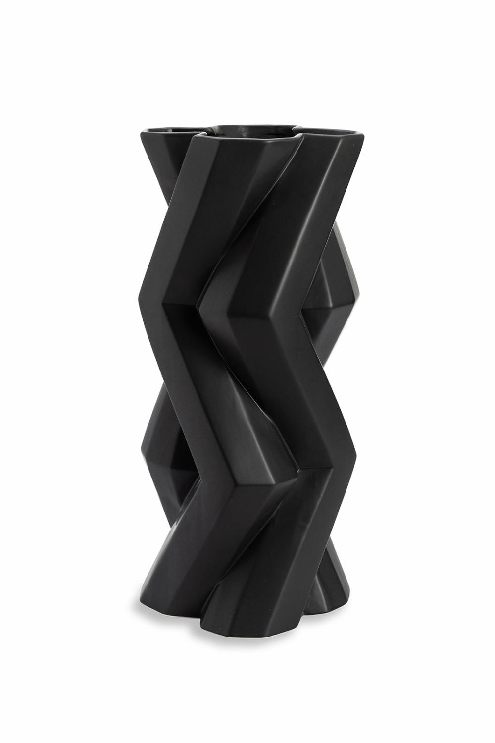 Vases | Geometrical Black Ceramic Vase Home Decor Vases