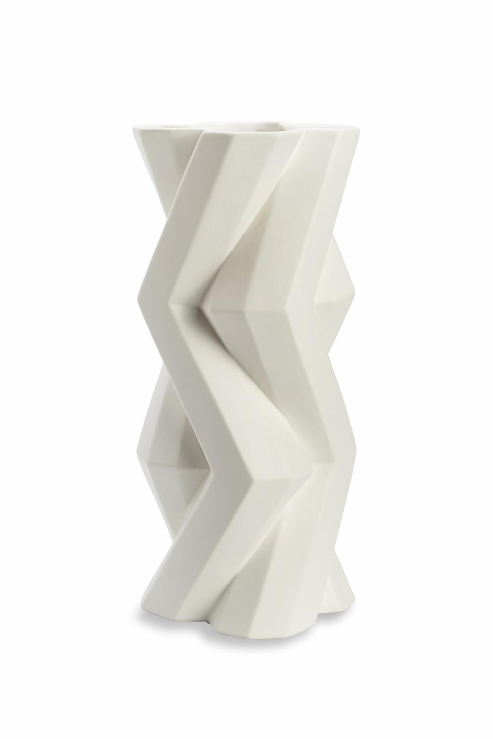 Vases | Geometrical White Ceramic Vase Home Decor Vases