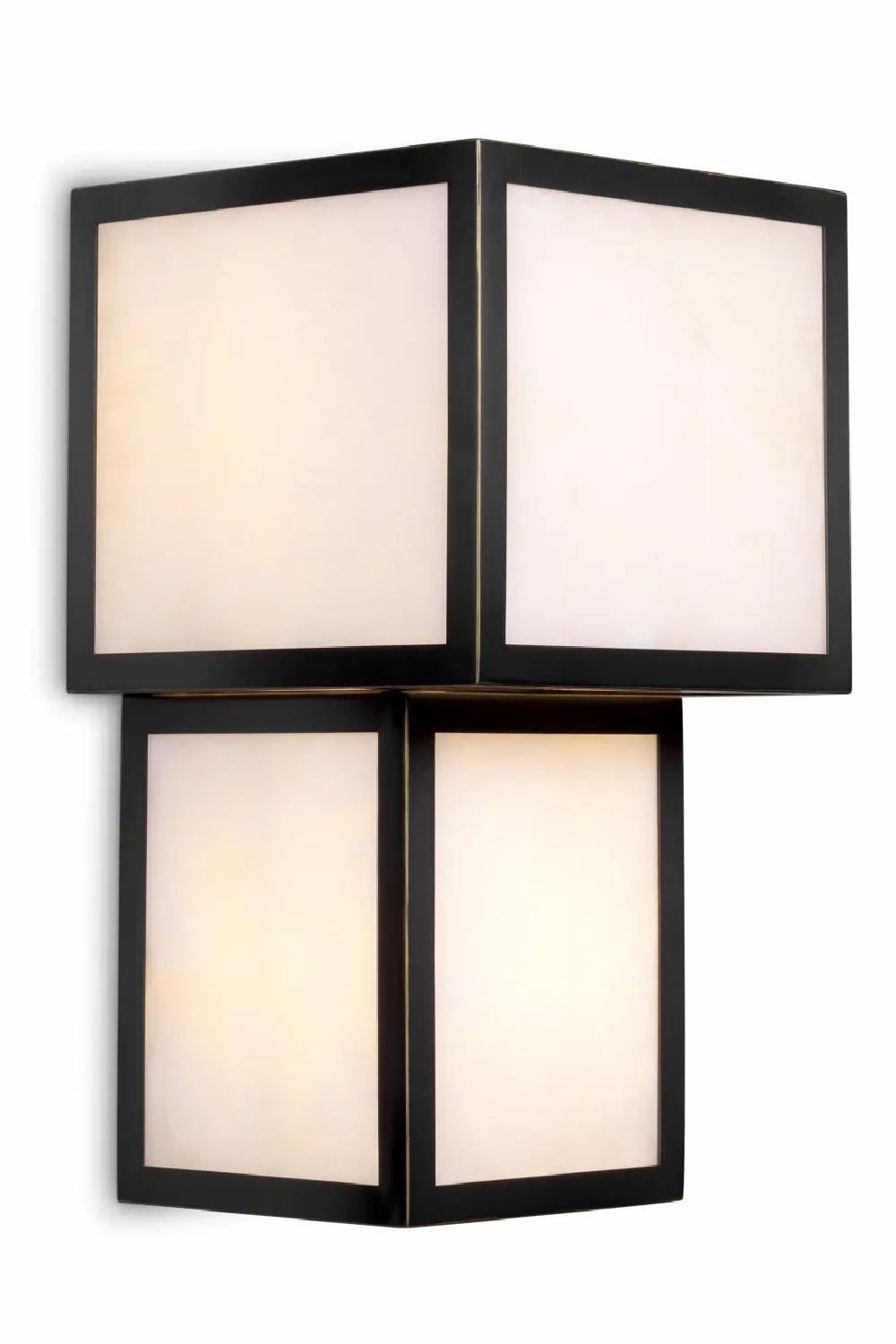 Wall Lamps | Black Framed Alabaster Wall Lamp Lighting Wall Lamps