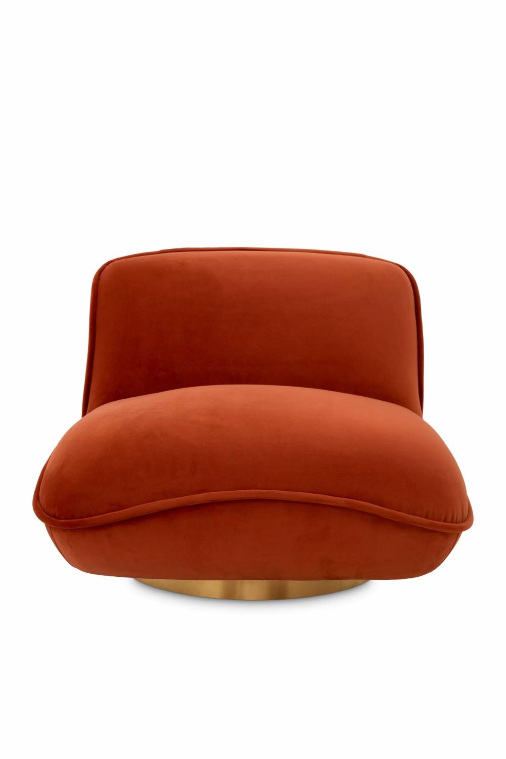 Accent Chairs | Orange Velvet Pillow Swivel Chair Accent Chairs Accent Chairs